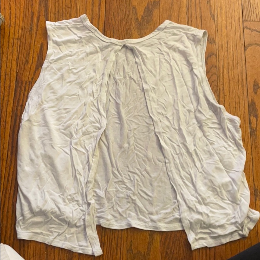 Boohoo white open back tank top